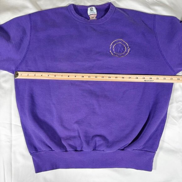Vintage 90s purple crewneck sweatshirt with embroidered logo -Irish - Picture 3 of 6